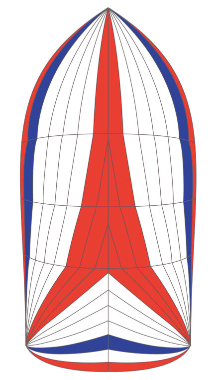 panel layout for tri-color symmetrical spinnaker