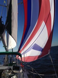 tri-color asymmetrical spinnaker