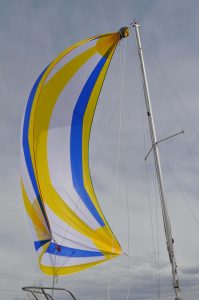 symmetrical cruising spinnaker yellow white blue 2