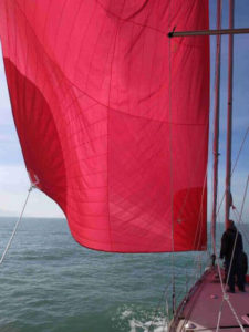 asymmetrical spinnaker red