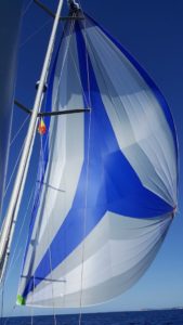 Beneteau oceanis 44 asymmetrical Spinnaker blue white