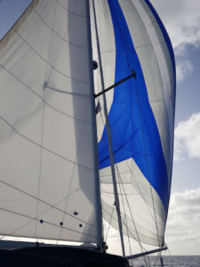 Beneteau oceanis 44 asymmetrical Spinnaker blue white