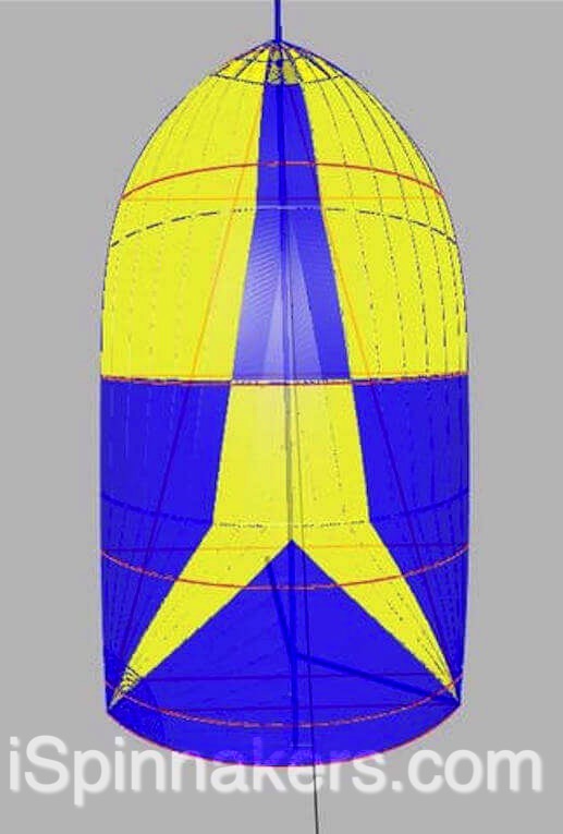 Jeanneau Sun Rise 34 example of panel layout symmetrical spinnaker yellow blue