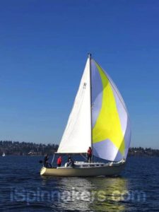 Ranger 33 asymmetrical spinnaker yellow and white