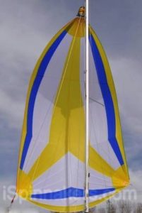 symmetrical spinnaker custom colors blue yellow white